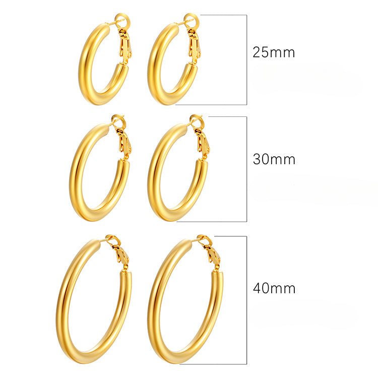 Wholesale Round Exaggerated Solid Stainless Steel 18K Gold Plated Earrings ACC-ES-MuShan018