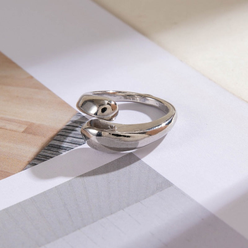 Wholesale Personalized Metal Smooth Curved Ring ACC-RS-YongGe014