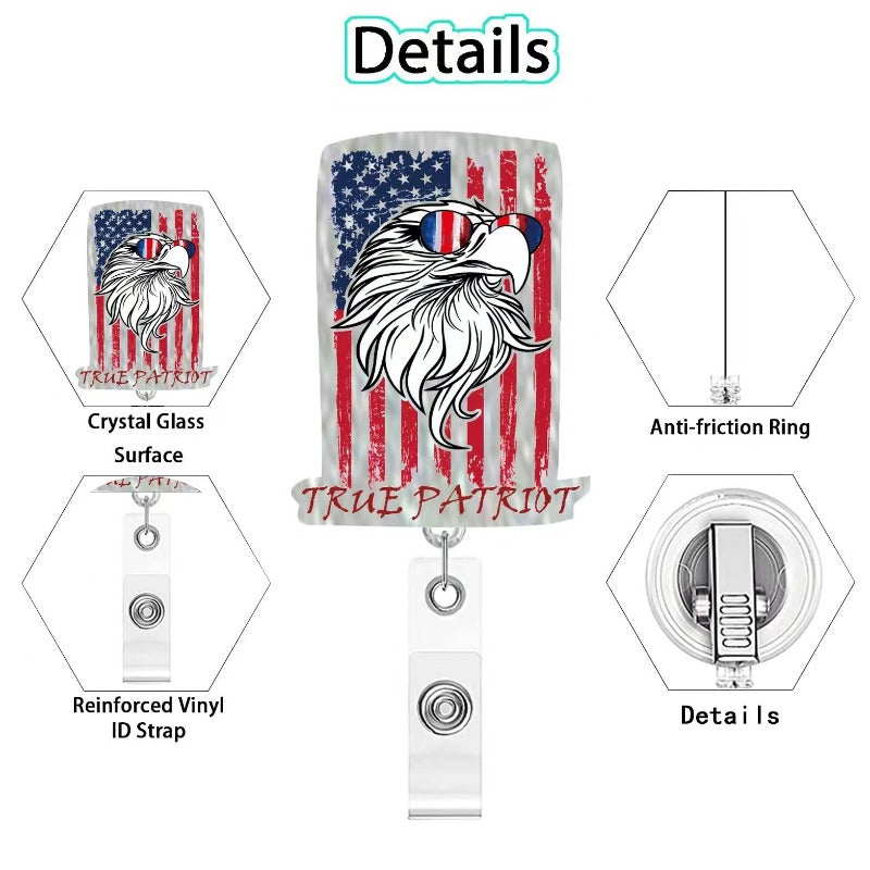 Wholesale Rainbow Flag Acrylic Patriotic Sunshine Retractable Badge Scroll Keychain ACC-KC-LingYu012