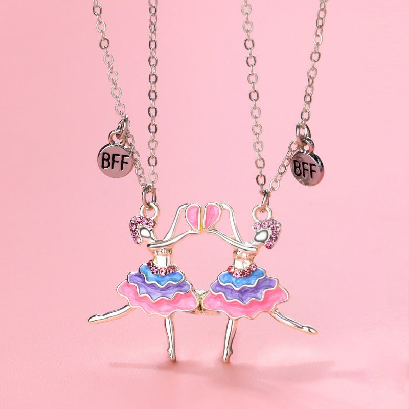Wholesale Dancer Alloy Oil Drop Heart Splicing Magnetic Necklace ACC-NE-Hanp001
