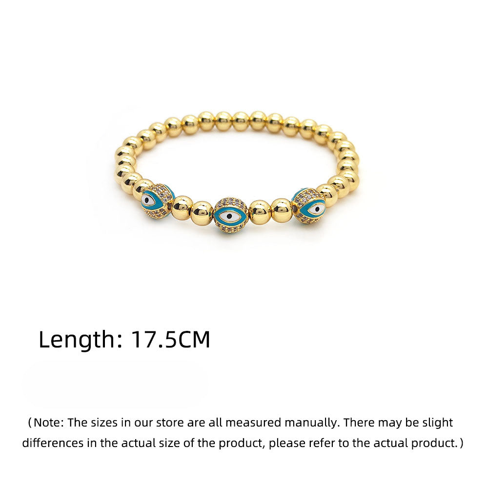 Wholesale 18K Gold Beaded Oil Dripping Devil's Eye Bracelet ACC-BT-Qiqi012