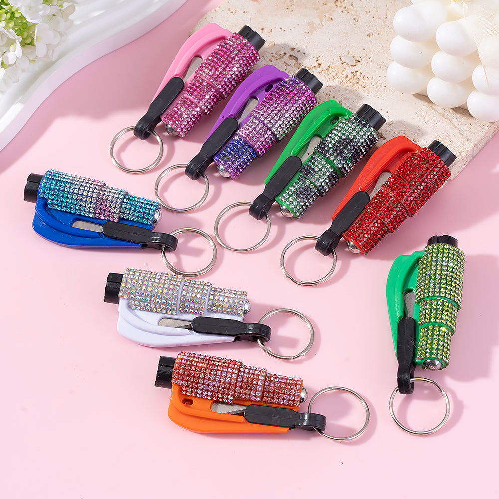 Wholesale Mini Car Hammer Seat Belt Release Keychain with Drill ACCVIP-KC-ZhiYa013