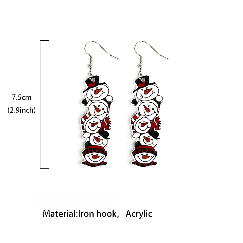 Wholesale Christmas Snowman Gingerbread Man Long Acrylic Earrings ACC-ES-XinChuan051