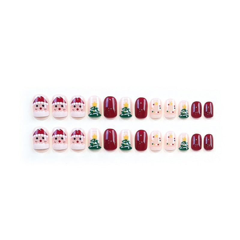 Wholesale 24 Pieces/box Christmas Purple Bunny Nails Kits Nail Stickers ACC-NS-DiNa011