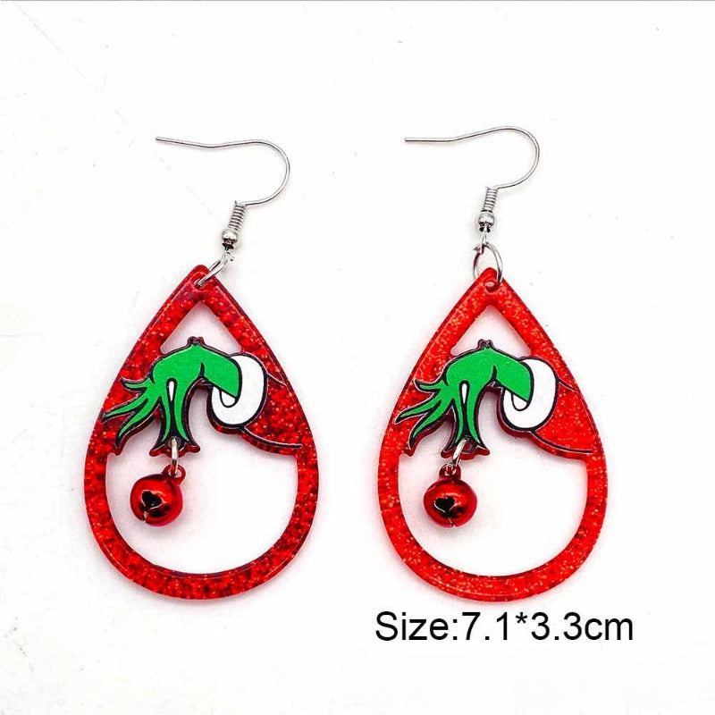 Wholesale Christmas Acrylic Classic Red Santa Hat Earrings ACC-ES-ChenY094