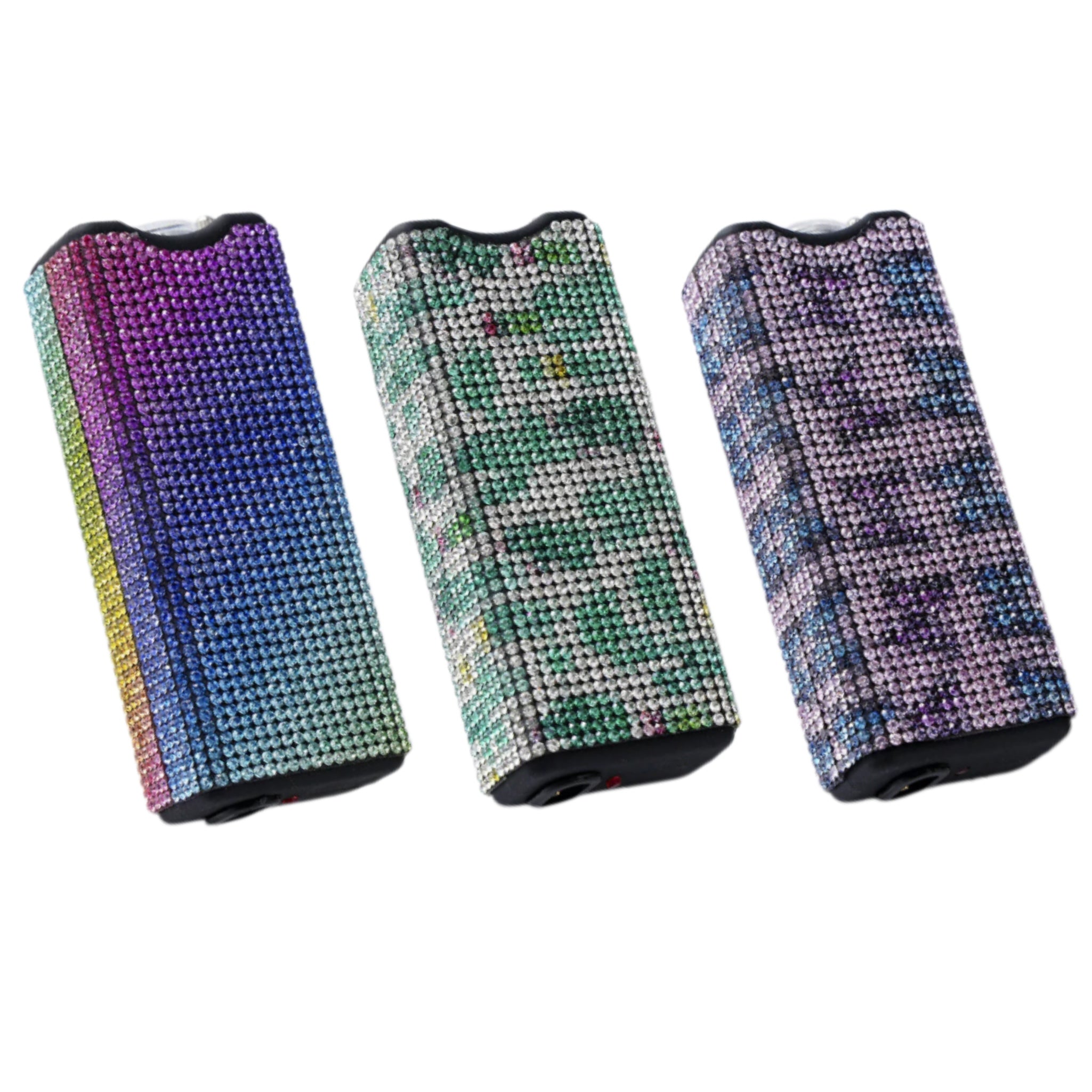 Wholesale 3pcs/set Colorful Butterfly Leopard Print Sunflower Rhinestone Flashlight Keychain ACCHW-KC-ZhiYa005