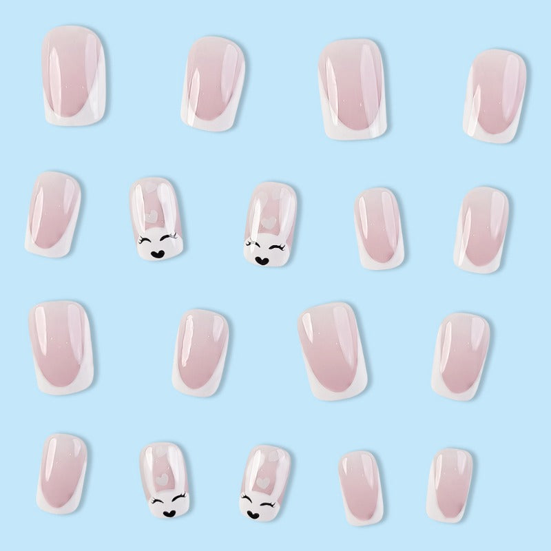 Wholesale 24 Pieces/box Easter Cartoon Cute Rabbit Nails Kits Nail Stickers ACC-NS-QXJ016