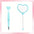 2pcs/set DIY Beadable Handle Mirror and Heart Shaped Pen Combination DIY Gift Office Gift Random Makeup Mirror