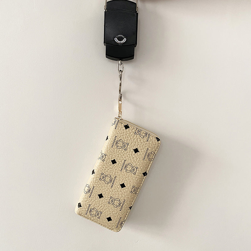 Wholesale Bear Print Single Zipper Multi-Card Slot Wallet ACC-WT-Kuans014