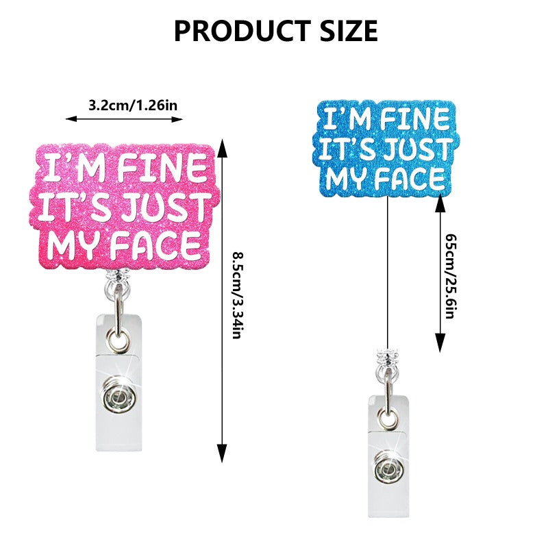 Wholesale Acrylic Glitter Letters Retractable Rotating Badge Keychain ACC-KC-QiDing011