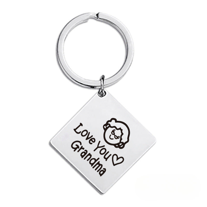 Wholesale Mother's Day Gift Metal Square Keychain ACC-KC-Ganggu008