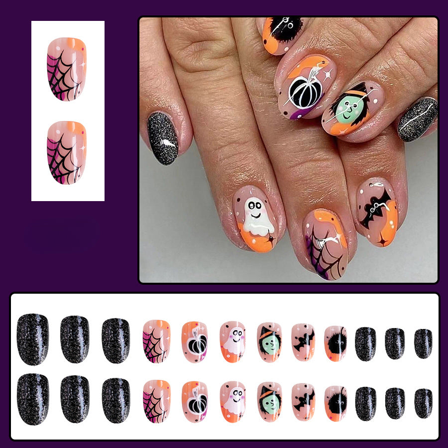 Wholesale 24 Pieces/box Halloween Press-on Nails Kits Nail Stickers ACC-NS-GuaiXL103