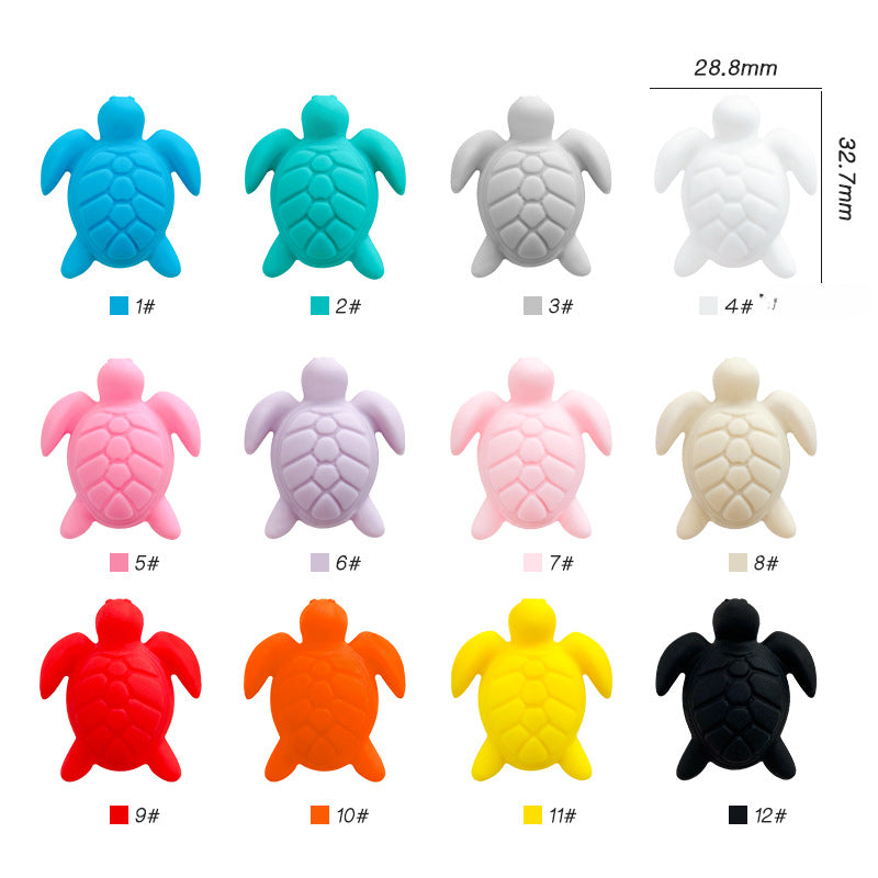 Wholesale of 10PCS Animal Turtle Cartoon Food grade Silicone Beads ACC-BDS-WDX040