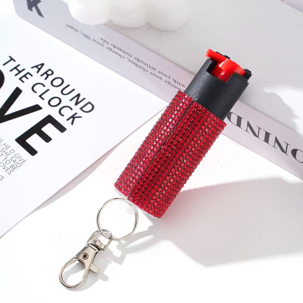 Wholesale Quick Release Spray Solid Color Rhinestone Keychain for Women
