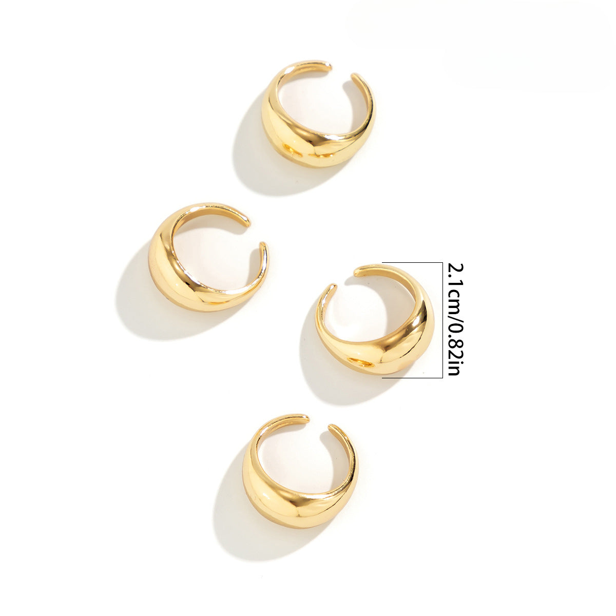 Wholesale Metal Glossy Ring Set Open Ring Adjustable Rings ACC-RS-DN001