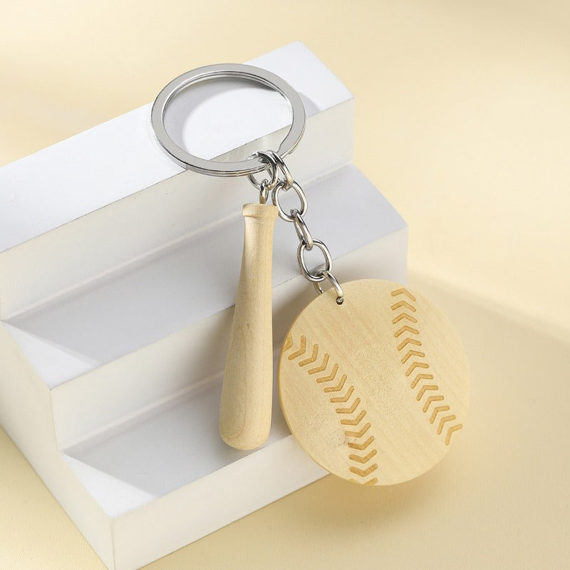 Wholesale Wooden Sports Baseball Keychain ACC-KC-RongRui020