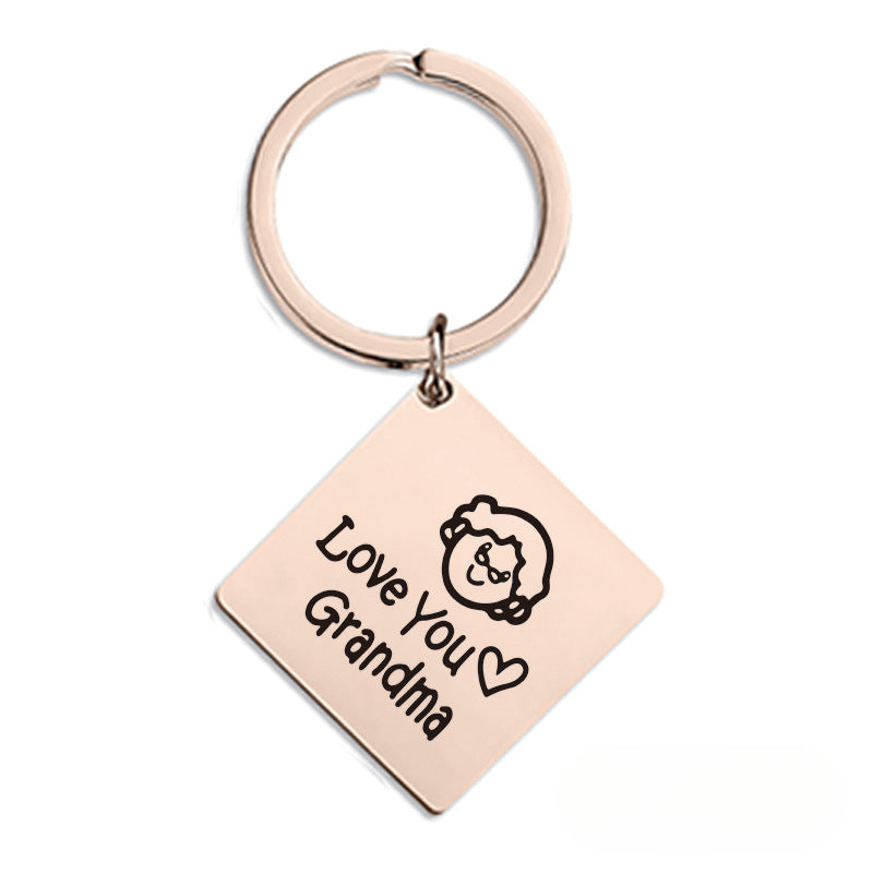 Wholesale Mother's Day Gift Metal Square Keychain ACC-KC-Ganggu008