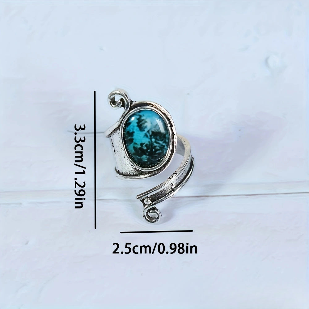 Wholesale Bohemian Vintage Turquoise Open Rings ACC-RS-MingC001