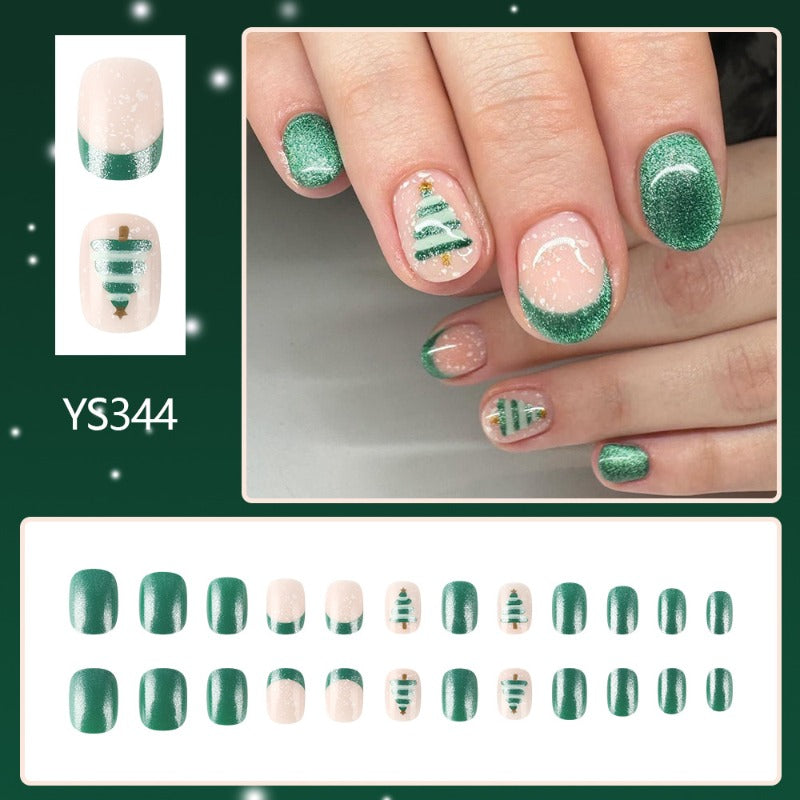 Wholesale 24 Pieces/box Snowflake Christmas Tree Nails Kits Nail Stickers ACC-NS-MiKe007