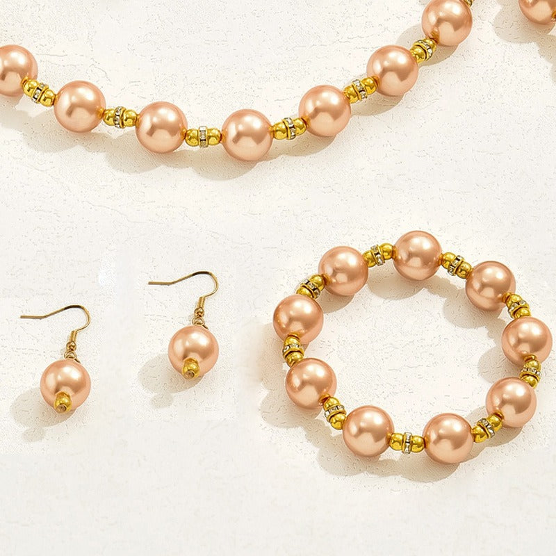 Wholesale Vintage Pearl Necklace Earring Set ACC-NE-BaSha008