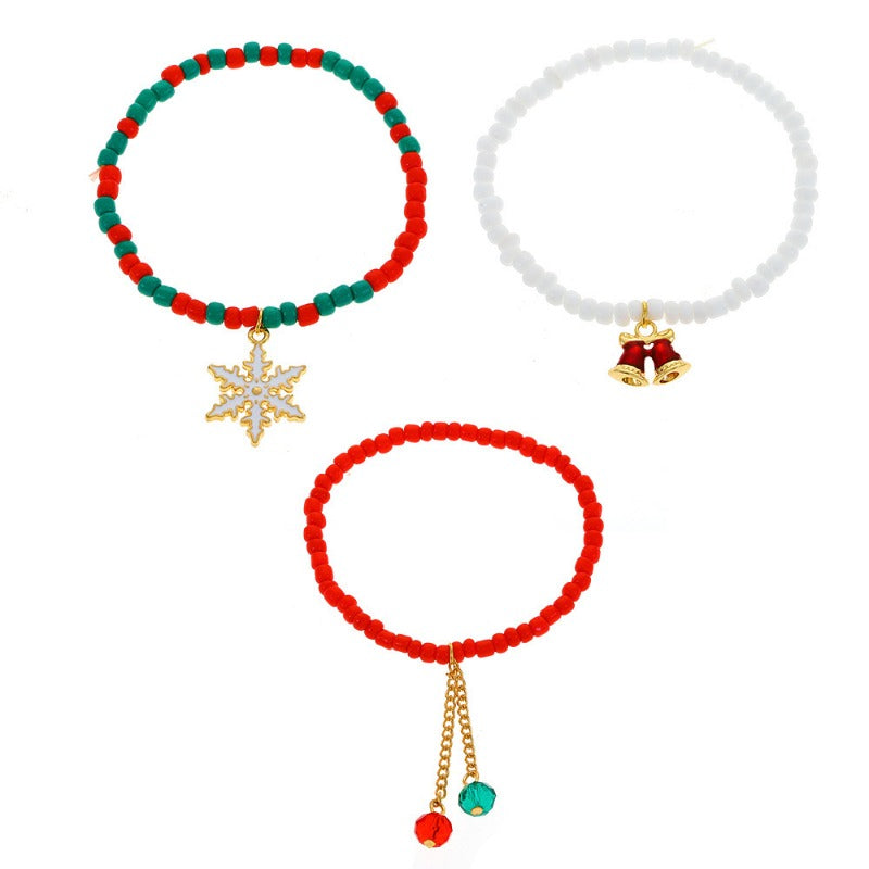 Wholesale 3pcs Christmas Ornaments Beaded Bracelet Three-Piece Set ACC-BT-Tiangao003