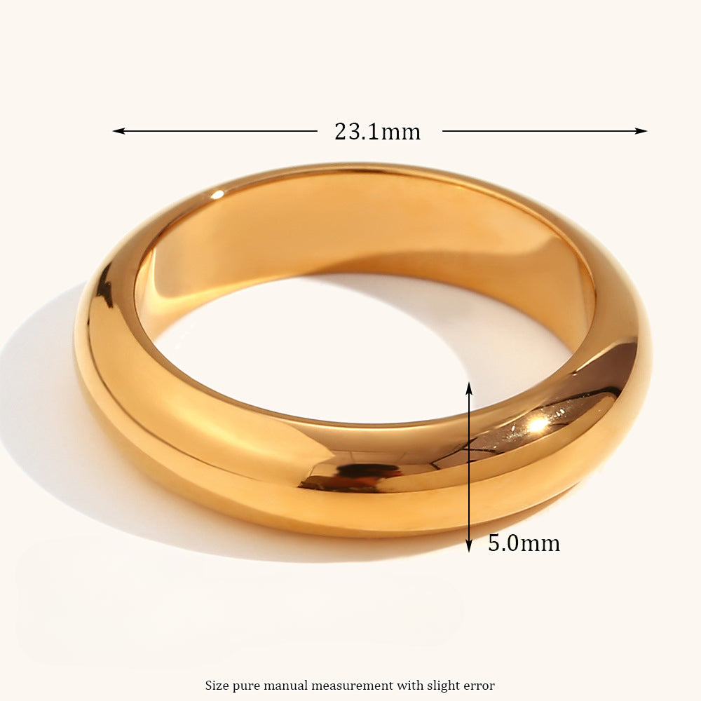 Wholesale Plain Ring Ring Stainless Steel Plated with 18K Gold ACC-RS-DingRan001