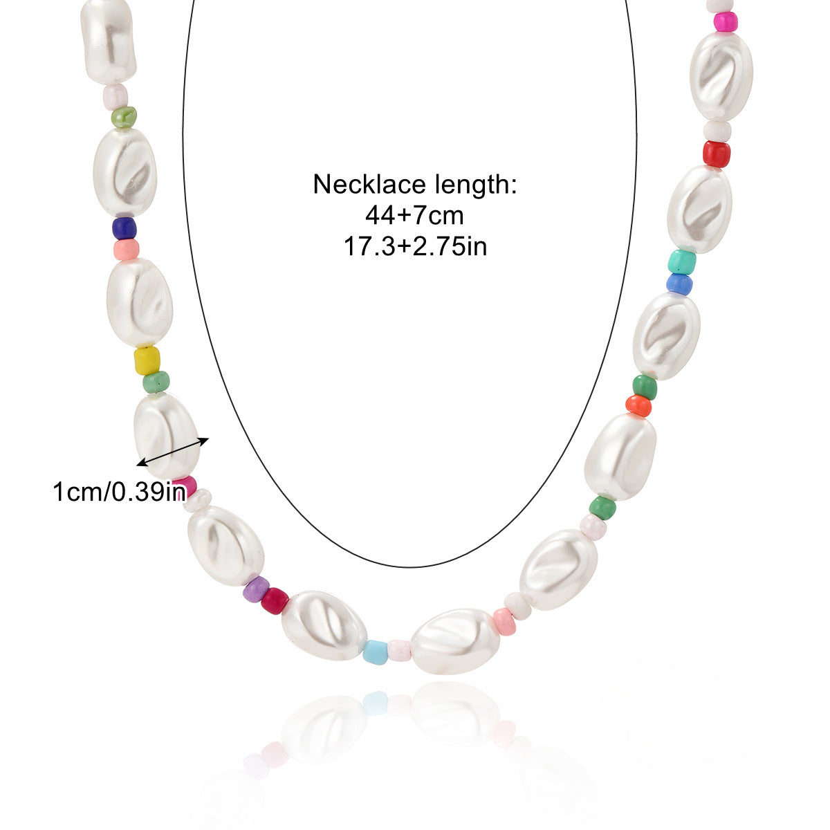 Wholesale Colorful Pearl Crystal Polymer Clay Beaded Necklace ACC-NE-ManYi004