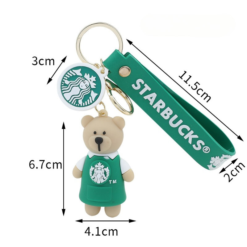 Wholesale Bear Barista Epoxy Doll Keychains ACC-KC-QiWei005