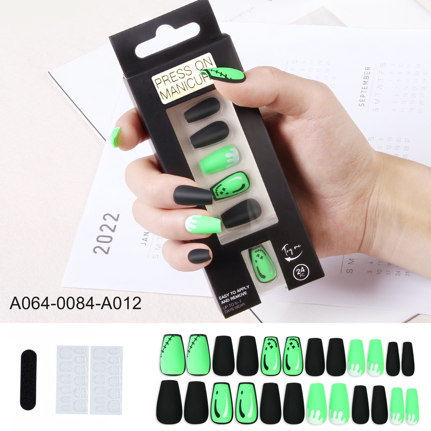 Wholesale Press on Nails Kits 24 Ballet Nail Adhesive Nail Enhancement Tablets ACC-NS-XKQ008