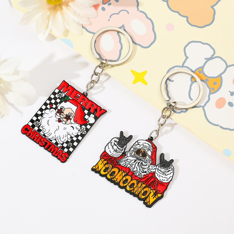 Wholesale Christmas Creative Funny Pattern Santa Claus Alloy Keychain  ACC-KC-KeFeng001