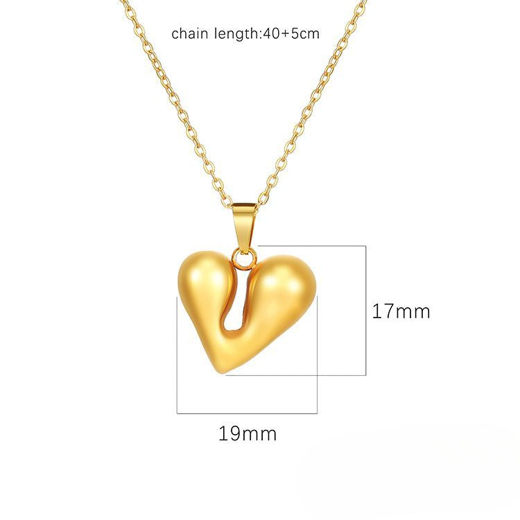Wholesale 18K Gold Stainless Steel Heart Necklaces Earrings ACC-NE-MuShan001