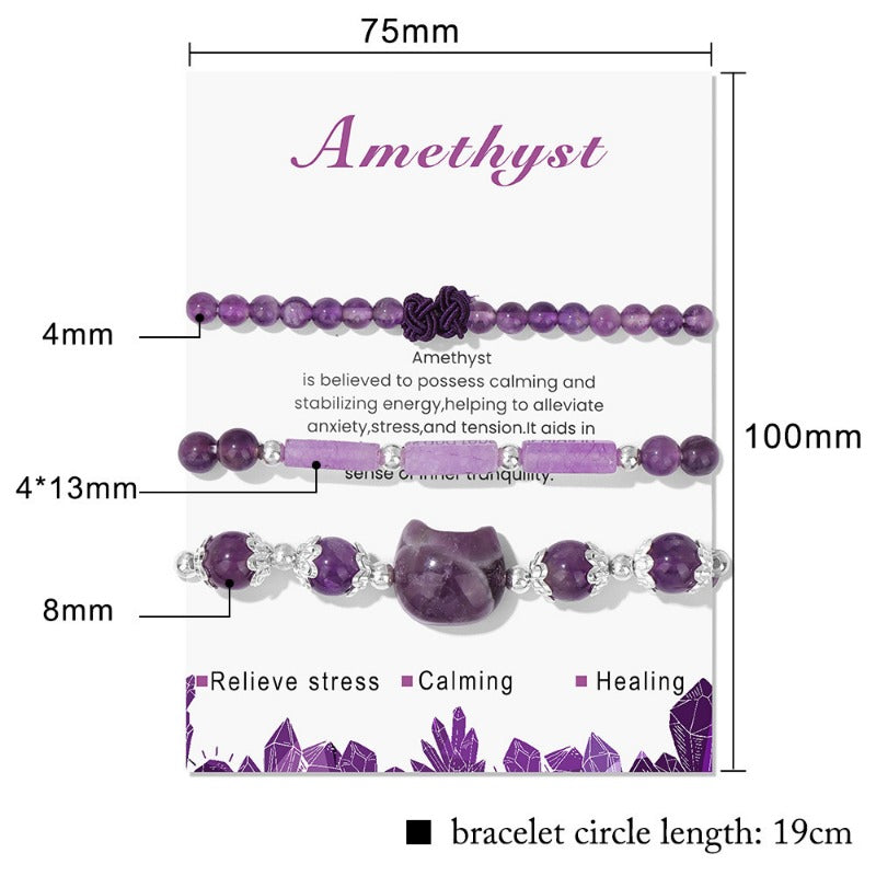 Wholesale Natural Stone Crystal Bracelet Set ACC-BT-YinYi010