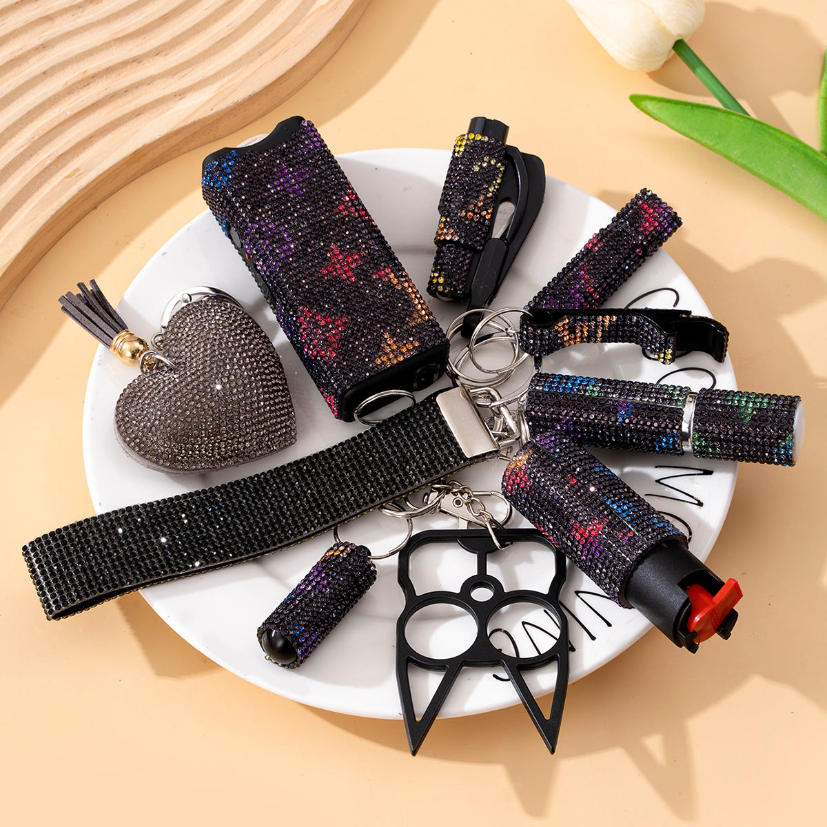 Wholesale Outdoor DIY Keychain 11-piece Set Jewelry Accessories Bottle Convenient Keychain Pendant ACCVIP-KC-ZhiYa020