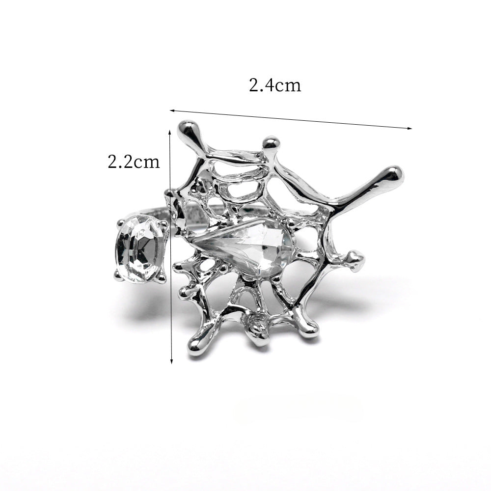 Wholesale Halloween Red Spider Cobweb Open Rings ACC-RS-HX001