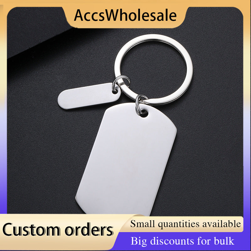 Custom Keychains with Laser Engraved Text or Logo - Multicolor Small Strip Metal Keychains