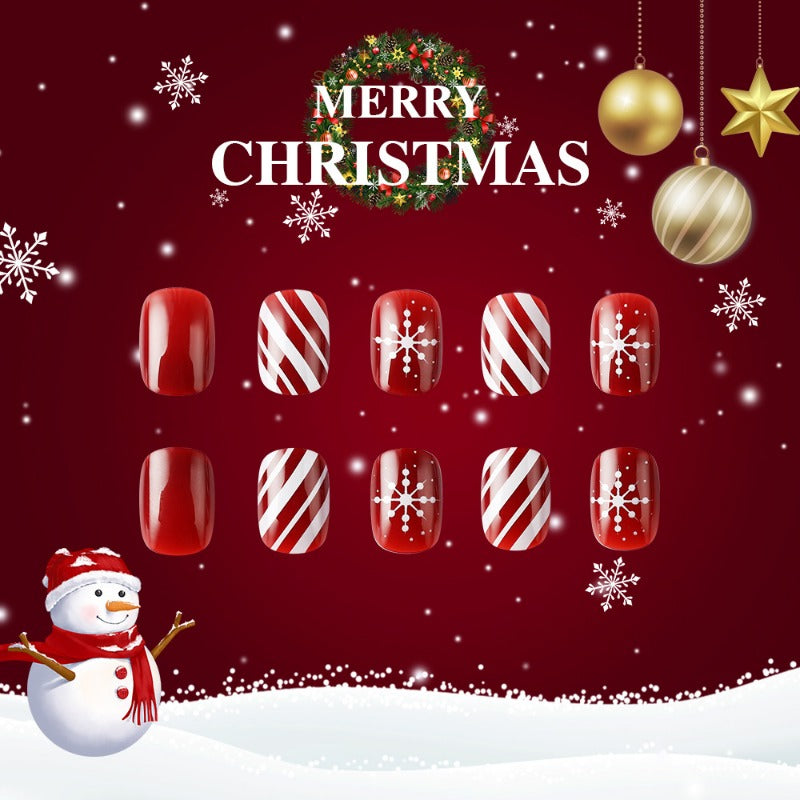 Wholesale 24 Pieces/box Christmas Glossy Nails Kits Nail Stickers ACC-NS-MiKe001