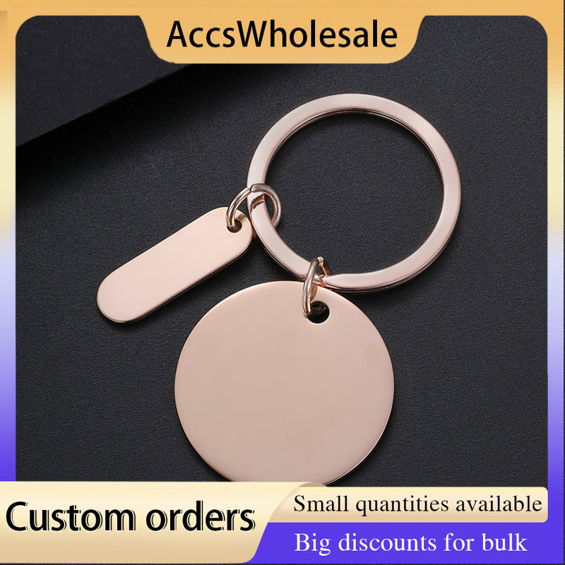 Custom Keychain with Laser Engraved Text or Logo - Multi-color Metal Keychain with Tag