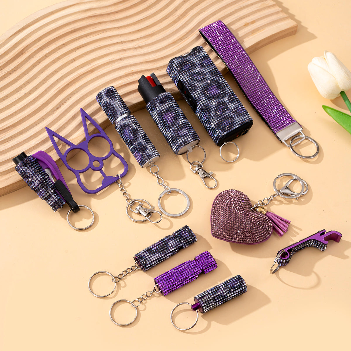 Wholesale Outdoor DIY Keychain 11-piece Set Jewelry Accessories Bottle Convenient Keychain Pendant ACCVIP-KC-ZhiYa020