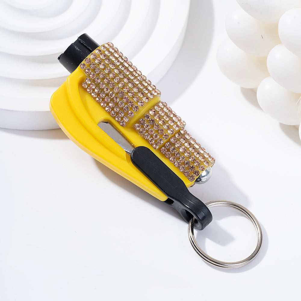 Wholesale Mini Car Hammer Seat Belt Release Keychain with Drill ACCVIP-KC-ZhiYa013