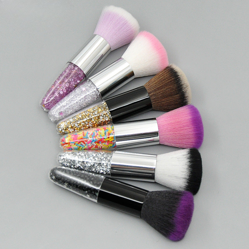 Wholesale Single Crystal Transparent Handle Powder Brush Makeup Brush Blush Foundation Brush Beauty Tools ACC-MB-LXY001