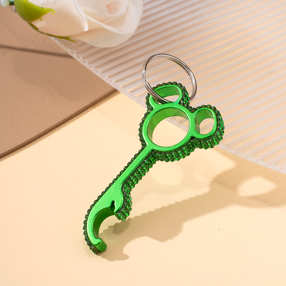 Wholesale Diamond Inlaid Multifunctional Aluminum Alloy Bottle Opener Keychains ACCVIP-KC-ZhiYa019