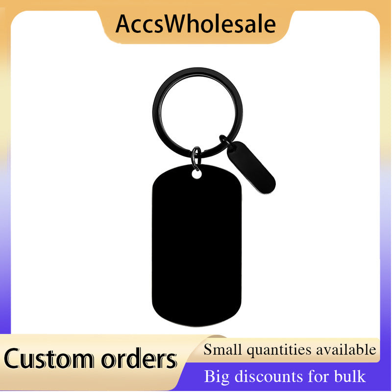 Custom Keychain with Laser Engraved Text or Logo - Multi-color Small Strip Metal Keychain