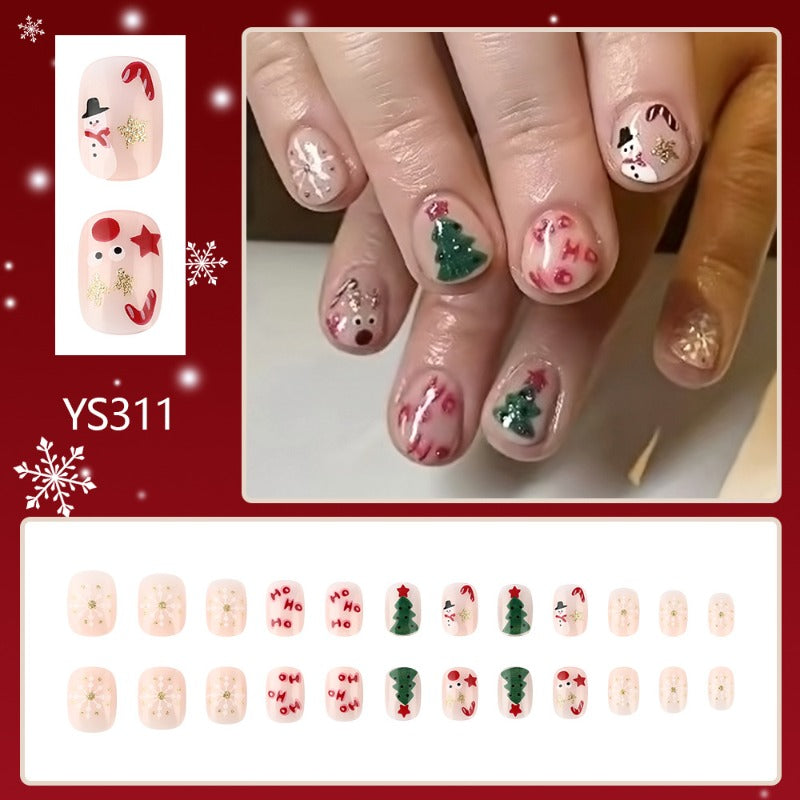 Wholesale 24 Pieces/box Glossy Christmas Tree Nails Kits Nail Stickers ACC-NS-MiKe011