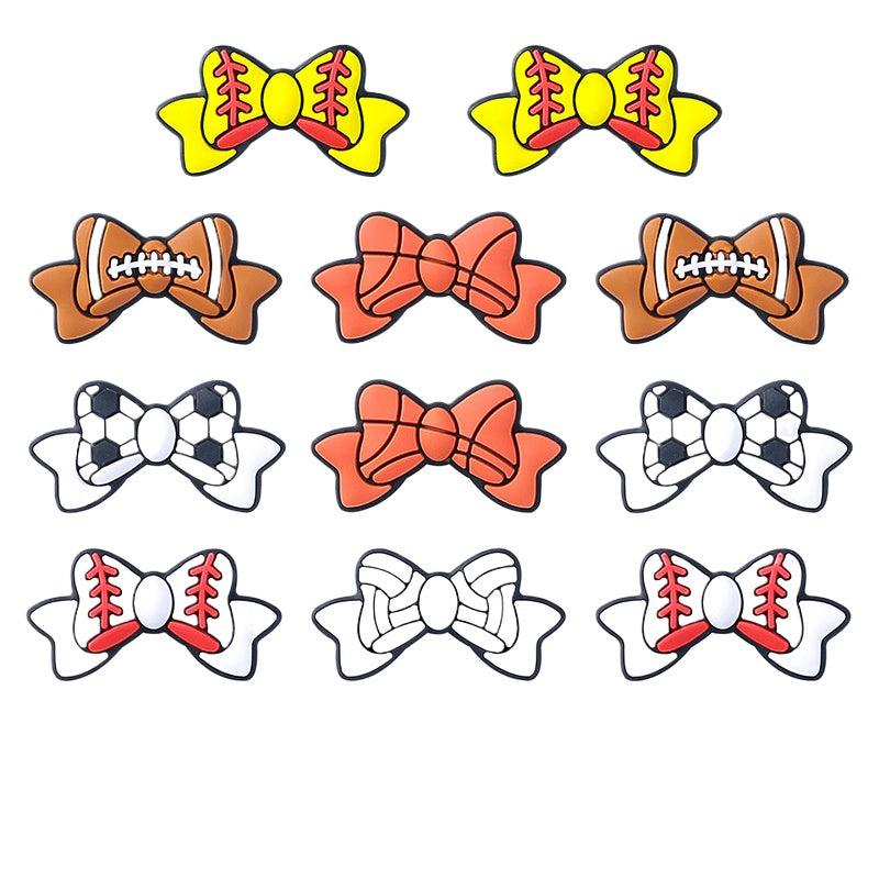Wholesale 20pcs Bowknot Football Basketball Silicone Beads Focal Beads DIY Bead Pen Accessories ACC-BDS-RongFa014