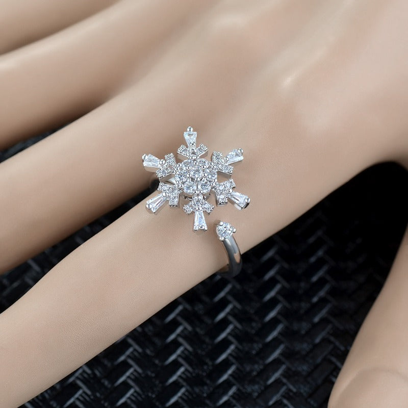 Wholesale Snowflake Zircon Open Ring ACC-RS-MiYi011