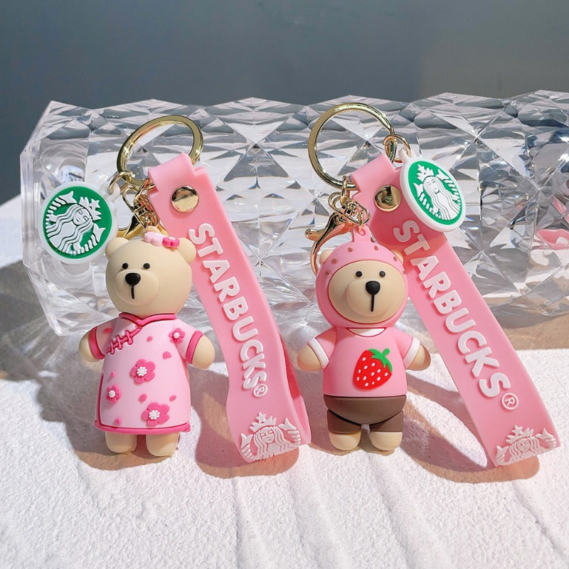 Wholesale Bear Barista Epoxy Doll Keychains ACC-KC-QiWei005