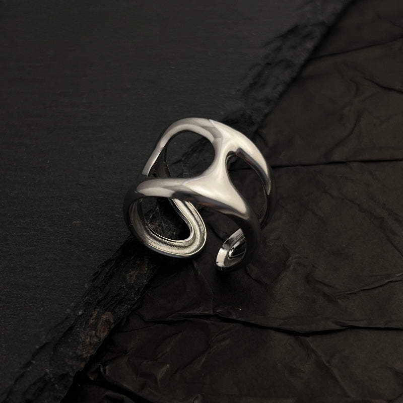 Wholesale Stainless Steel Ring 18K Gold Plated Hollow Open Ring ACC-RS-WanCh007