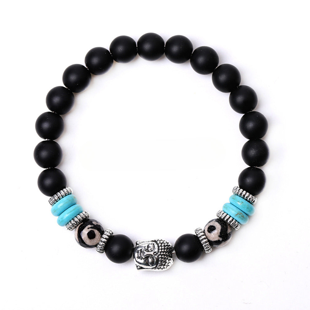 Wholesale Buddha Head Volcanic Stone Tiger Eye Stone Handmade Beaded Bracelet Miyuki Hand Made ACC-BT-ZhongH021