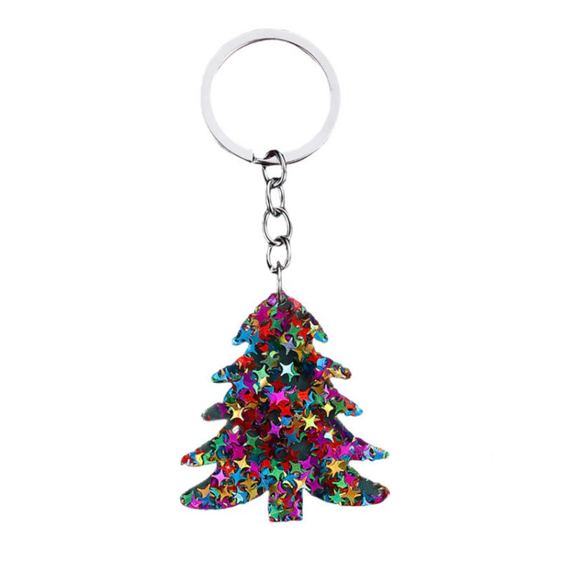 Wholesale Christmas Sequin Glitter Christmas Tree Keychain ACC-KC-RongRui014