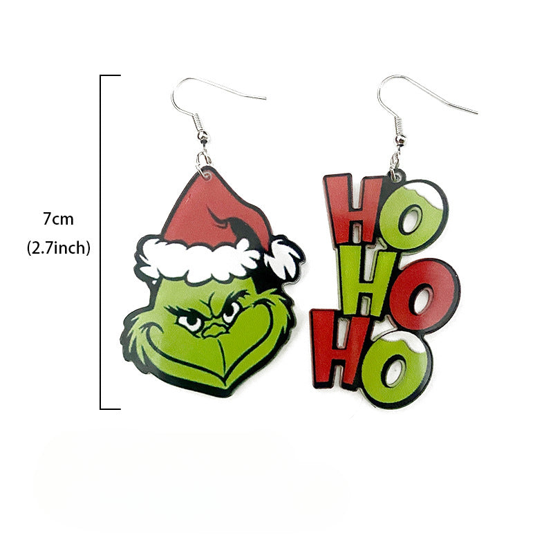 Wholesale Christmas Acrylic Earrings Exaggerated Earrings Statemente Earrings ACC-ES-XinChuan034